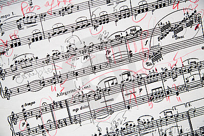 Extensively annotated score